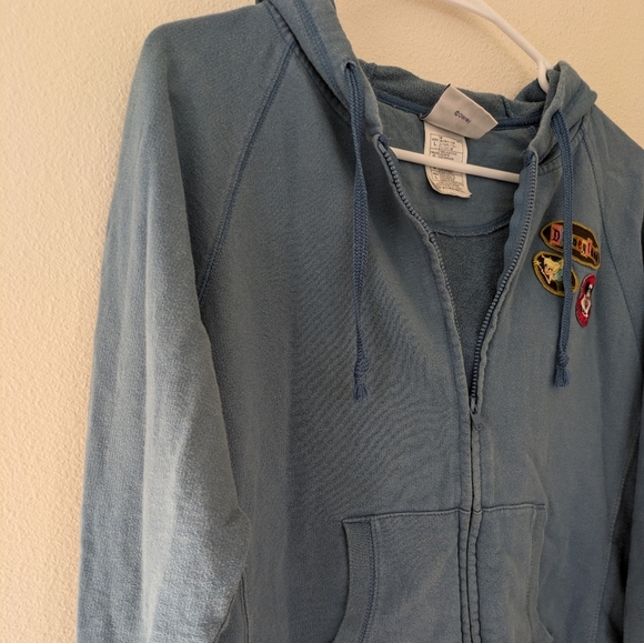 Vintage Y2K Disneyland 50th Anniversary Blue Cotton Jacket Embroidered sz L - Picture 5 of 11